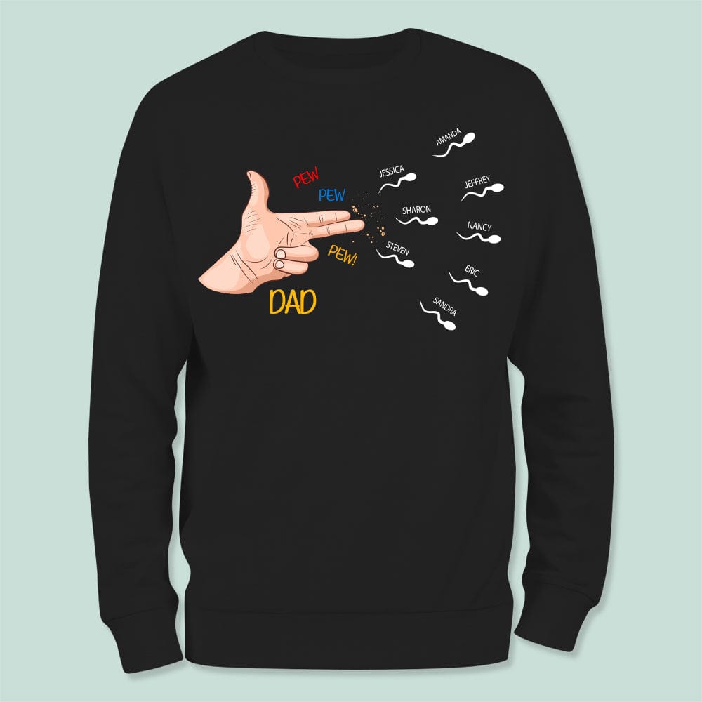 GeckoCustom Happy Father's Day Funny Dad With Kids Shirt N304 889222 Long Sleeve / Colour Black / S