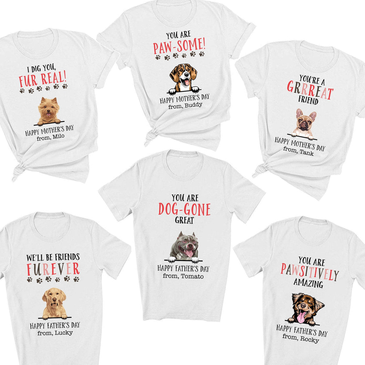 GeckoCustom Happy Father's Mother's Day Custom Dog Shirt C213