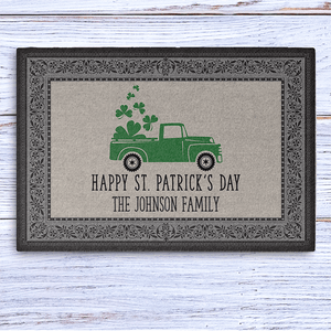 GeckoCustom Happy St. Patrick's Day Personalized  Doormat 24x16 inch - 60x40 cm