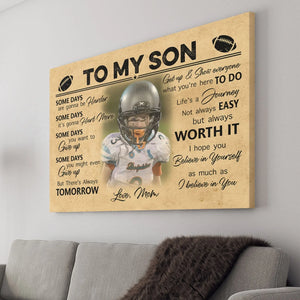 GeckoCustom I Hope You Believe In Yourself Personalized Football Photo Print Canvas C596