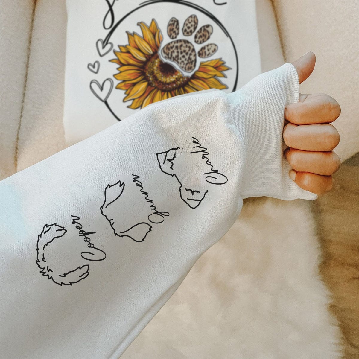 GeckoCustom I Love My Pets On Sleeve Sweatshirt Personalized Gift TA29 890116