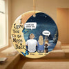 GeckoCustom I Love You To The Moon & Back Memorial Dog Personalized Gift Ceramic Ornament HA75 891214