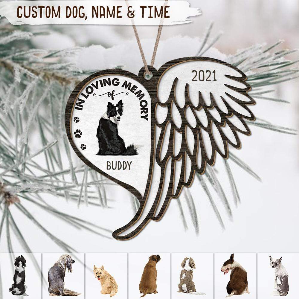 GeckoCustom In Loving Memory Of Dog Layered Wood Ornament HN590 4×4 inches / Pack 2