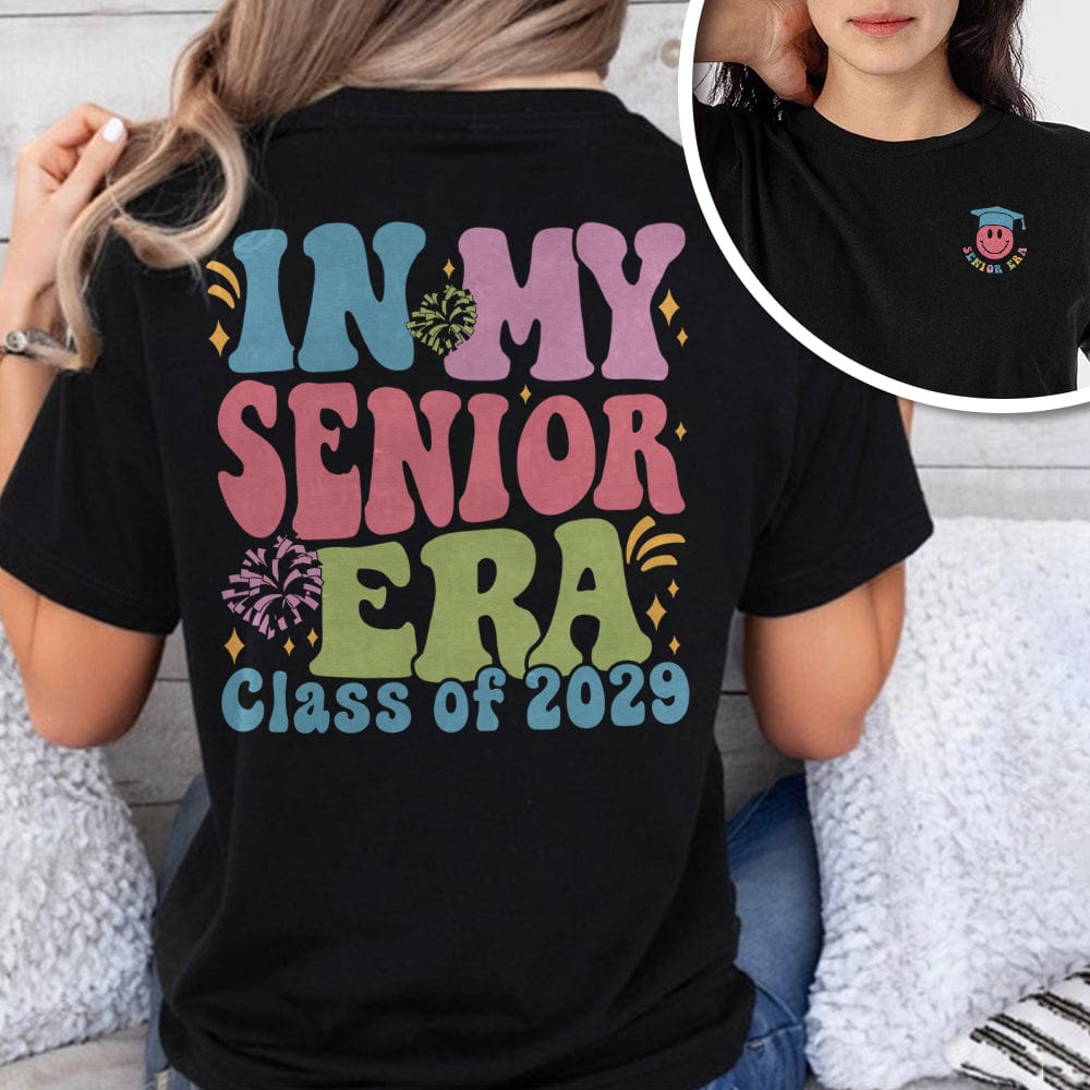 GeckoCustom In my Senior Era 2024 Dark Shirt Personalized Gift K228 890049 Women Tee / Black Color / S