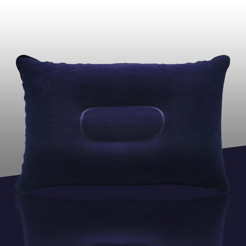 GeckoCustom Inflatable Air Pillow Bed Sleeping Camping Pillow PVC Nylon Neck Stretcher Backrest Pillow for Travel Plane Head Rest Support purple / 34X22cm