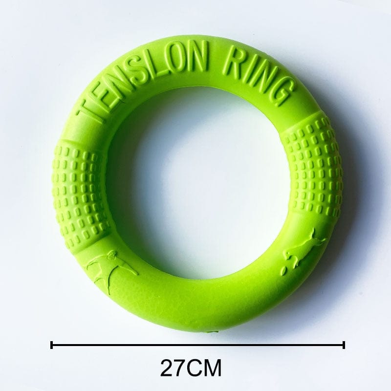 GeckoCustom Interactive Training Ring Puller Resistant Flying Discs Bite Ring Toy For Dog Green-27CM