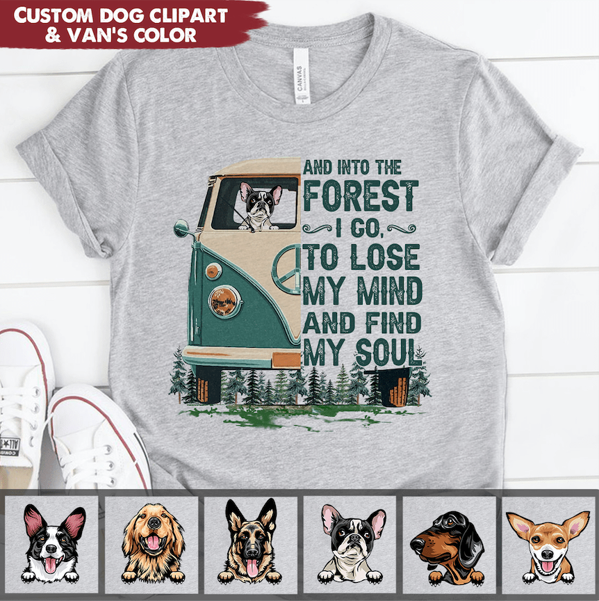 GeckoCustom Into The Wild I Go Losing My Way Finding My Soul Camping Dog Shirt, HN590