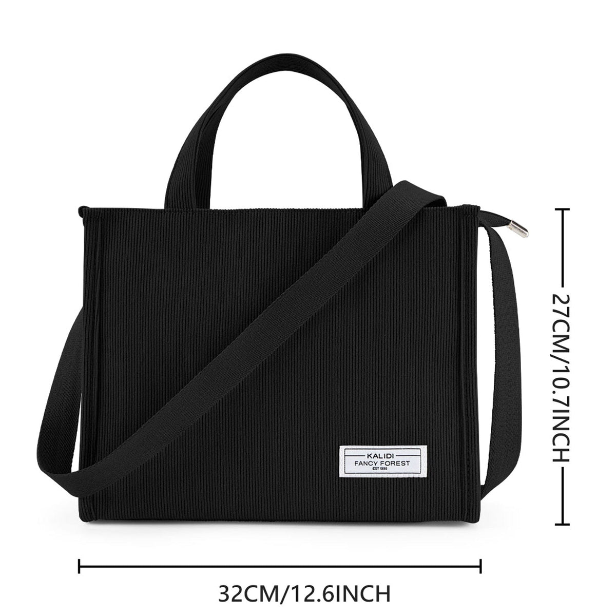 GeckoCustom KALIDI Canvas Tote Bag Casual CanvasLarge Capacity Women Shoulder Purse For Female Crossbody Bags Handbags Big Shopper Bag black H / China