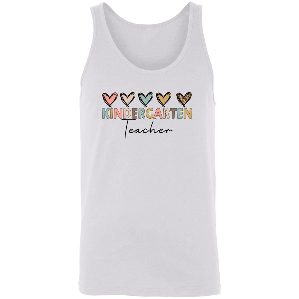 GeckoCustom Kindergarten Teacher Shirt H429 Unisex Tank Top / White / X-Small