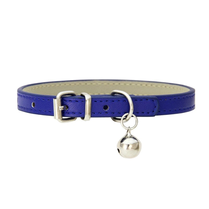 GeckoCustom Leather Small Dog Cat Collar with Bell as picture2 / XS