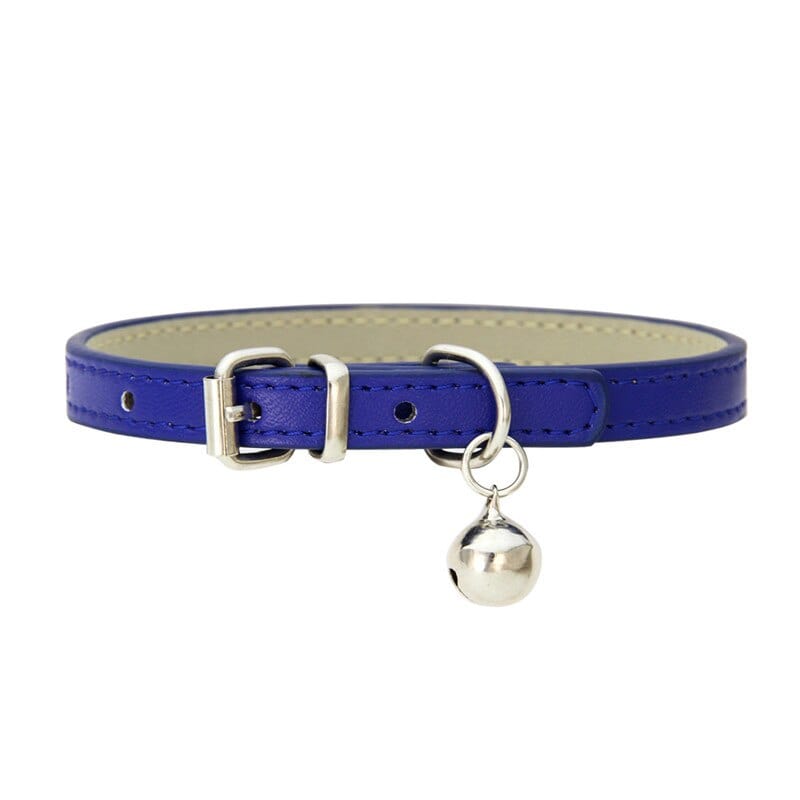 GeckoCustom Leather Small Dog Cat Collar with Bell