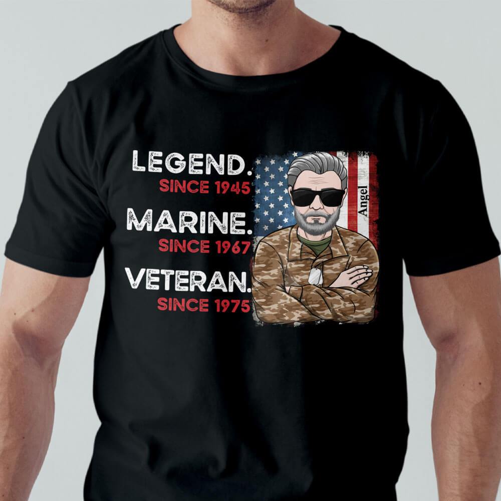 GeckoCustom Legend Marine Sailor Soldier Veteran Since Personalized Shirt Premium T-shirt / P Black / S