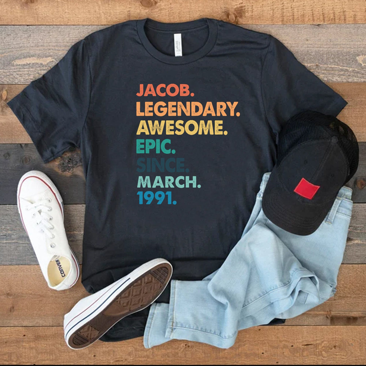 GeckoCustom Legendary Awesome Epic Since   Personalized Custom Father's Day Shirt H342