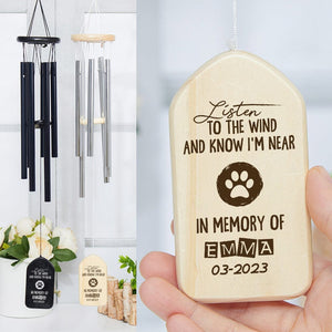 GeckoCustom Listen To The Wind And Know I'm Near You Memorial Wind Chimes Personalized Gifts DA199 889925