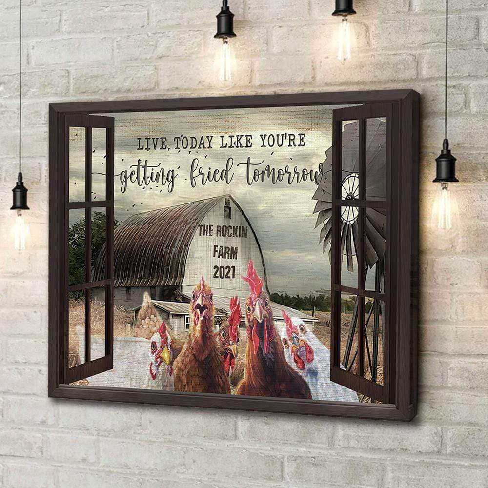 GeckoCustom Live Today Like You're Getting Fried Farmer Canvas, Farmer Gift, Ranch Decoration, HN590