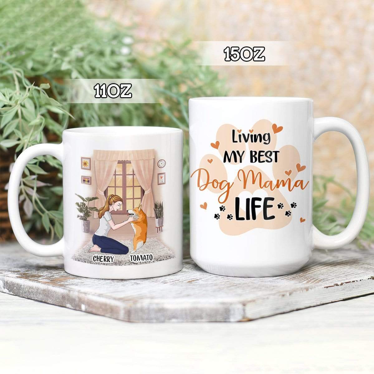 GeckoCustom Living My Best Dog Mama Life Dog Coffee Mug, Dog Lover Gift, Gift For Mother's Day HN590