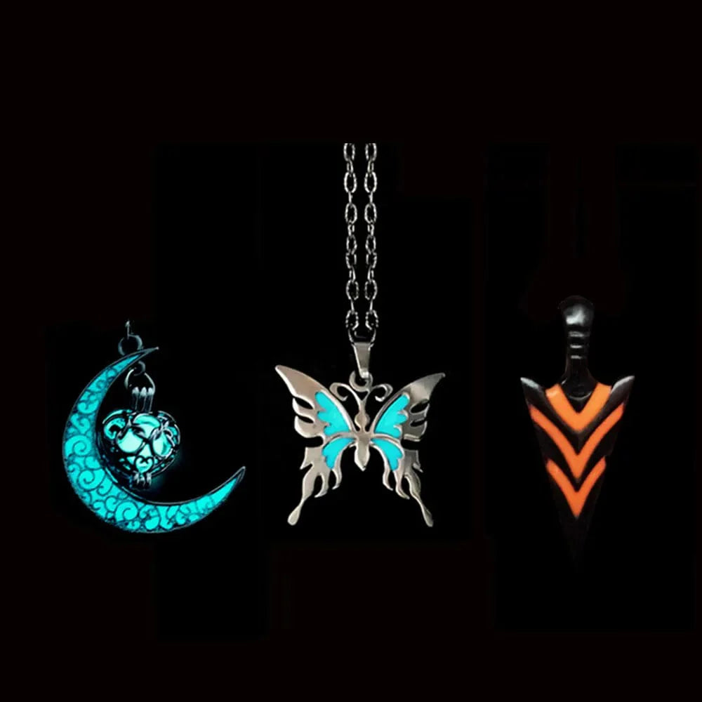 GeckoCustom Luminous Glowing Arrow Pendant Necklace Knight Spear Necklace Glow In The Dark Pike Necklace for Women Men Halloween Gift