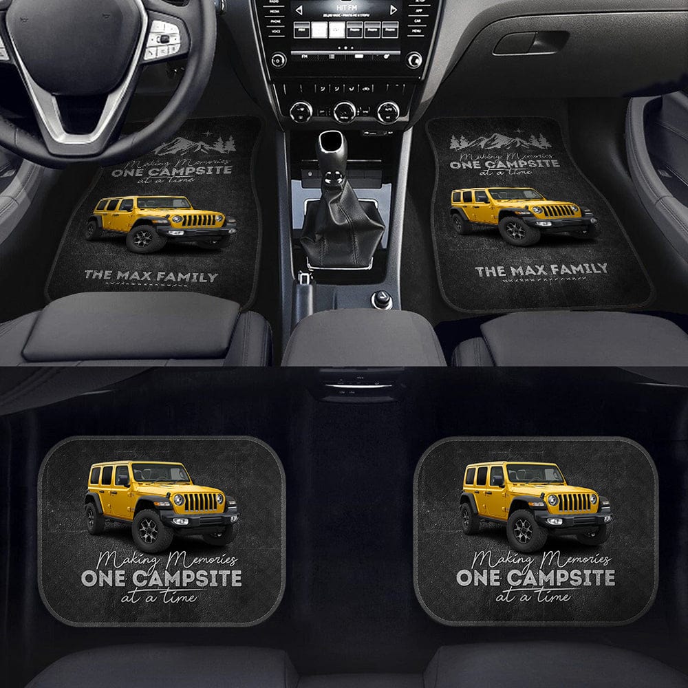 GeckoCustom Making memories On Campsite At A TimeCar mats, Upload photo car, HN590 Font and Back Set