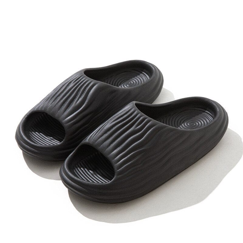 GeckoCustom Men Women House Shoes Platform Slippers Indoor Home Non-slip Slippers Peep Toe Black / 36-37