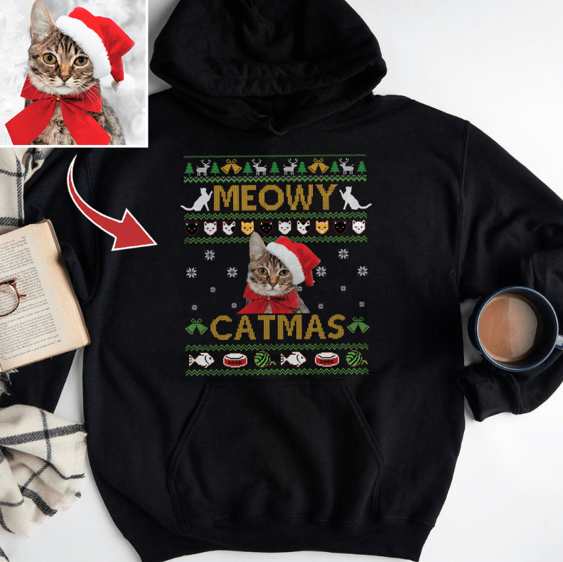 GeckoCustom Meowy Catmas Sweatshirt Hoodie Premium Shirt HN590