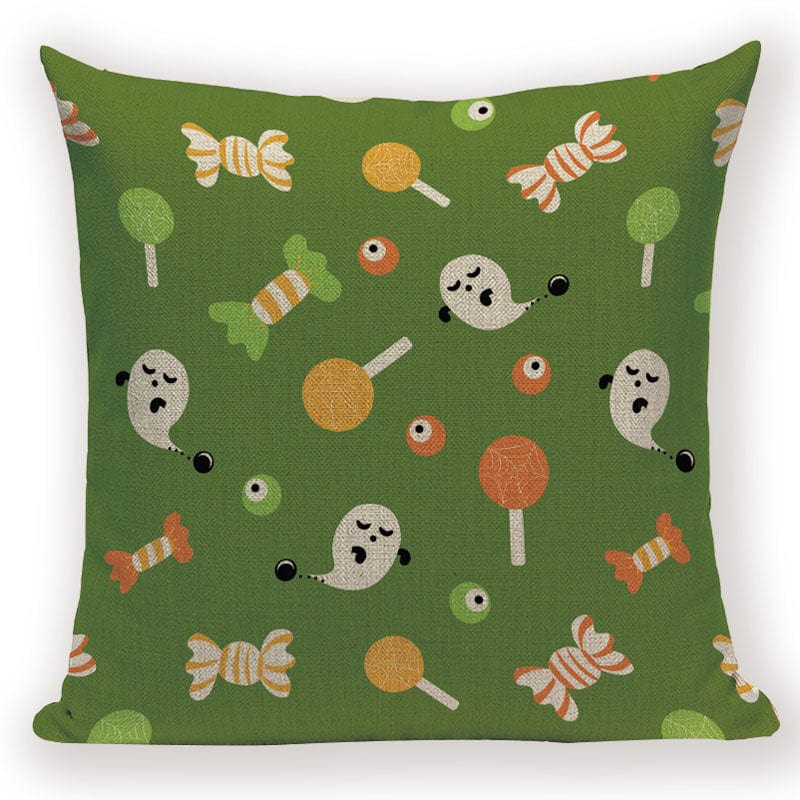 GeckoCustom Merry Halloween Trick or Treat Happy Halloween Demon Creative  Festival Decor Home Adult Birthday Decoration Bed Cushion Cover L1692-7 / 45-45cm