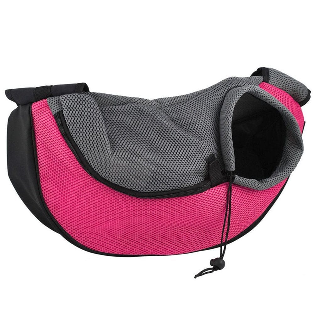 GeckoCustom Mesh Oxford Pet Outdoor Travel Pet Puppy Carrier Handbag Pouch Single Shoulder Bag Sling Mesh Comfort Travel Tote Shoulder Bag Pink / S