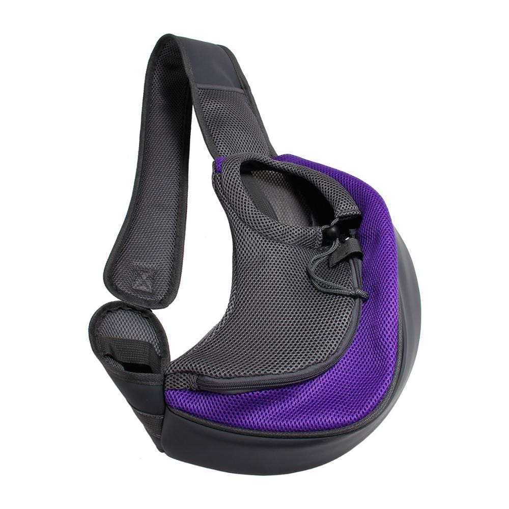 GeckoCustom Mesh Oxford Pet Outdoor Travel Pet Puppy Carrier Handbag Pouch Single Shoulder Bag Sling Mesh Comfort Travel Tote Shoulder Bag purple / S