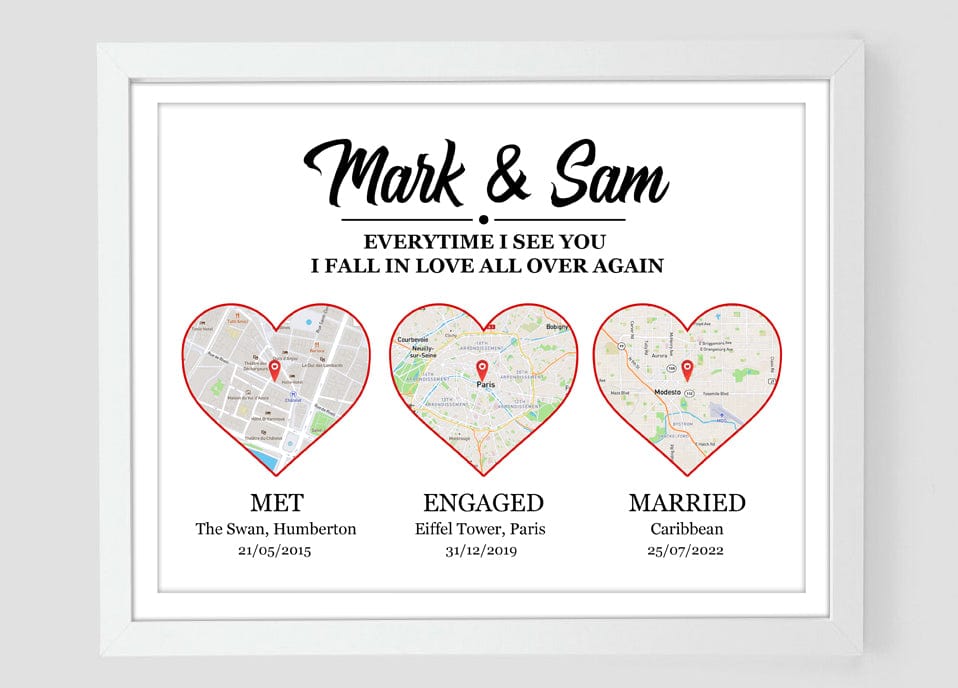 GeckoCustom Met Engaged Married Wedding Gift Picture Frame, HN590