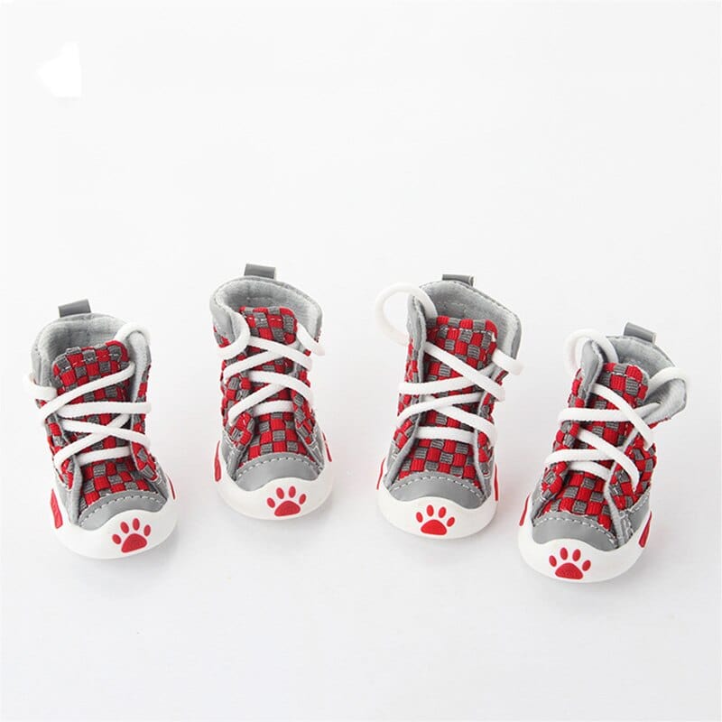 GeckoCustom New Design 4pcs/Set Pet Dog Shoes Small Dog Puppy Boots Football Style Cheap Dog Summer Shoes For Small Pets Four Colors