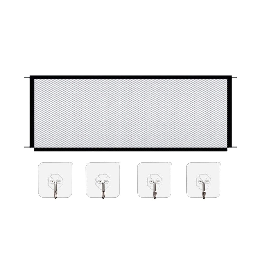 GeckoCustom New Pet Barrier Fences Portable Folding Breathable Mesh Dog Gate Pet Separation Guard Isolated Fence Dogs Baby Safety Fence Black big