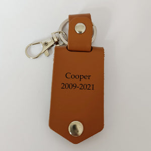 GeckoCustom No Longer By My Side But Forever In My Heart Dog Pet Memorial Vintage Leather Photo Keychain