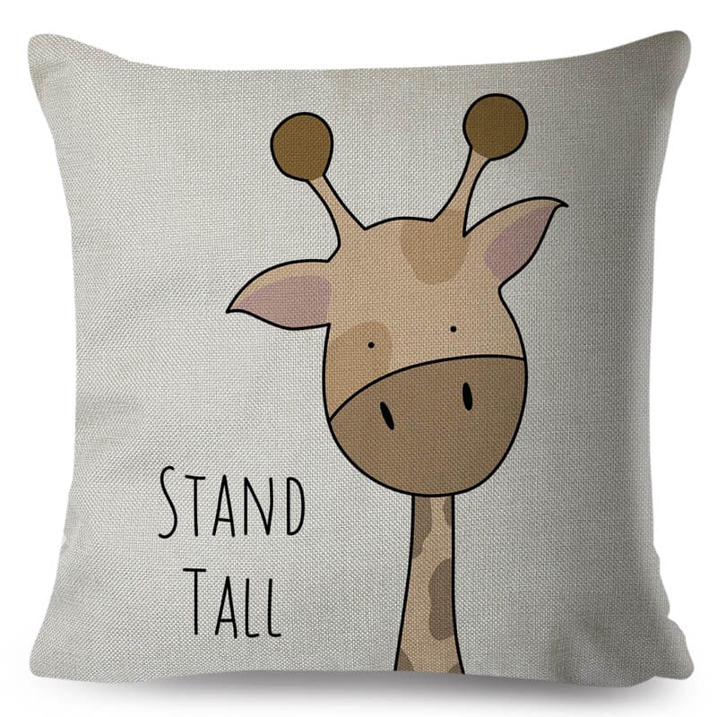 GeckoCustom Nordic Zebra Hippo Giraffe Lion Crocodile Pillow Case Decor Animal Cushion Cover for Sofa Pillowcase Pillow Covers 45x45cm 02 / 40X40CM