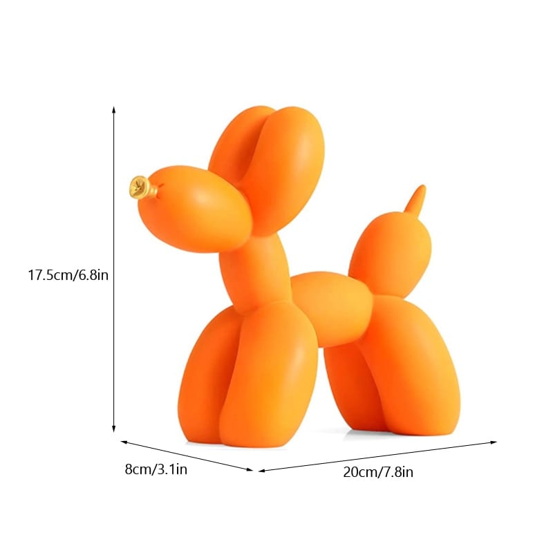 GeckoCustom NORTHEUINS  Nordic Balloon Dog Figurines for Interior Resin Doggy Home Entrance Living Room Desktop Decoration Accessories Gifts Orange