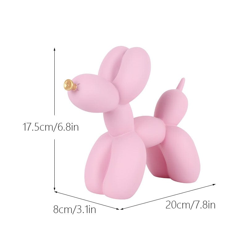 GeckoCustom NORTHEUINS  Nordic Balloon Dog Figurines for Interior Resin Doggy Home Entrance Living Room Desktop Decoration Accessories Gifts Pink