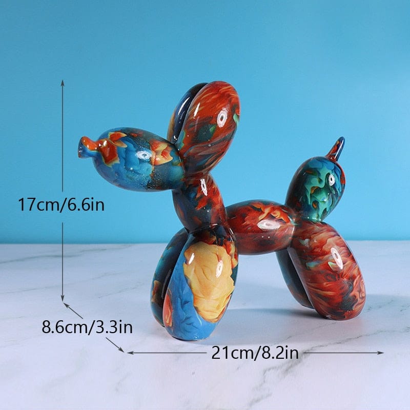 GeckoCustom NORTHEUINS  Nordic Balloon Dog Figurines for Interior Resin Doggy Home Entrance Living Room Desktop Decoration Accessories Gifts 895