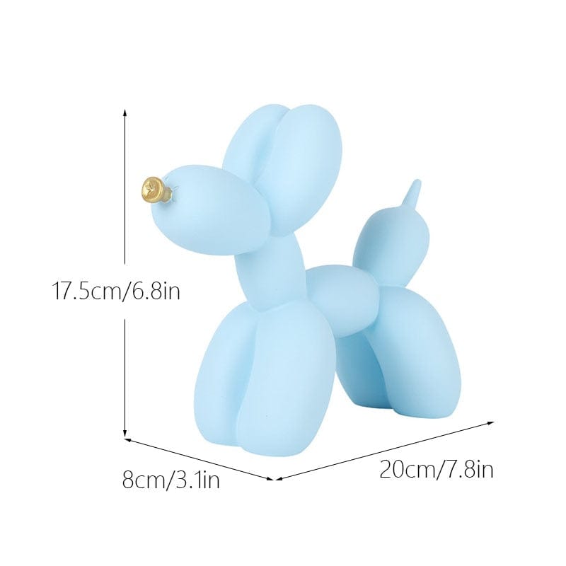 GeckoCustom NORTHEUINS  Nordic Balloon Dog Figurines for Interior Resin Doggy Home Entrance Living Room Desktop Decoration Accessories Gifts Light Blue