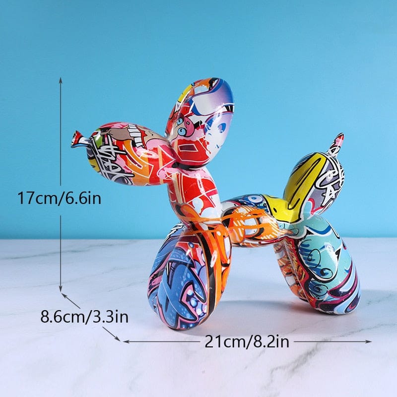 GeckoCustom NORTHEUINS  Nordic Balloon Dog Figurines for Interior Resin Doggy Home Entrance Living Room Desktop Decoration Accessories Gifts 892