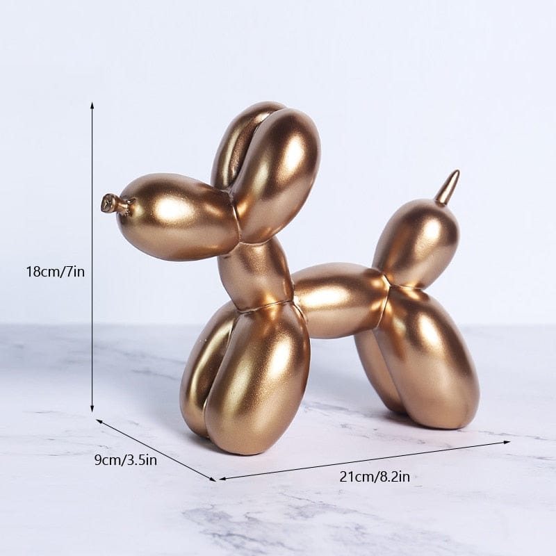 GeckoCustom NORTHEUINS  Nordic Balloon Dog Figurines for Interior Resin Doggy Home Entrance Living Room Desktop Decoration Accessories Gifts Golden