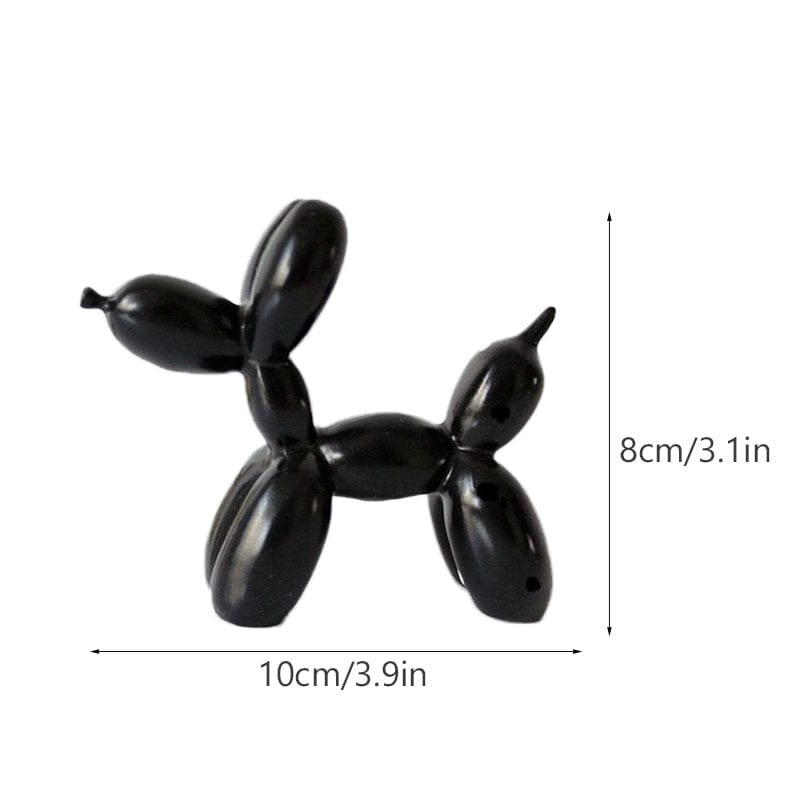 GeckoCustom NORTHEUINS  Nordic Balloon Dog Figurines for Interior Resin Doggy Home Entrance Living Room Desktop Decoration Accessories Gifts Black S