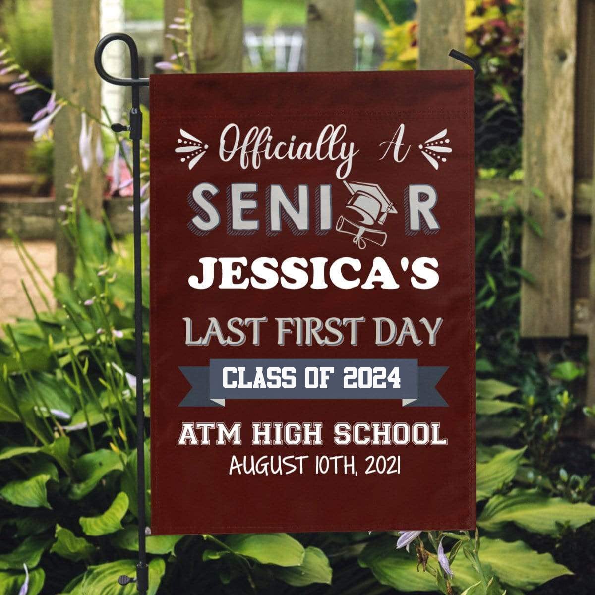 GeckoCustom Officially A Senior 2024 Back To School Flag 12&quot;x18&quot;