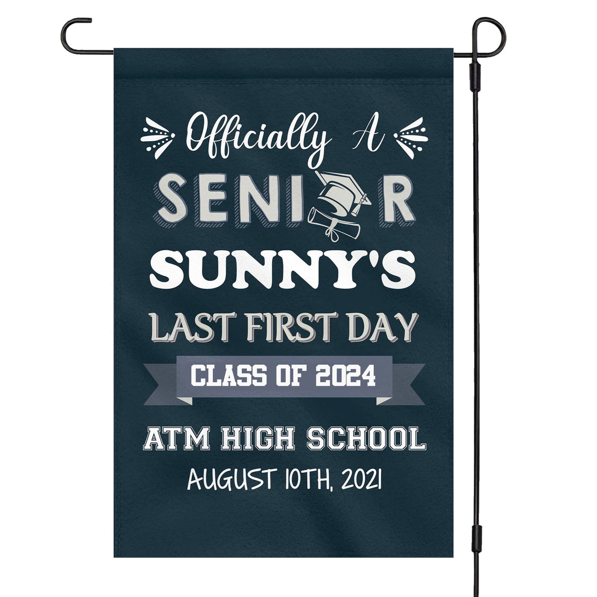GeckoCustom Officially A Senior 2024 Back To School Flag 12&quot;x18&quot;