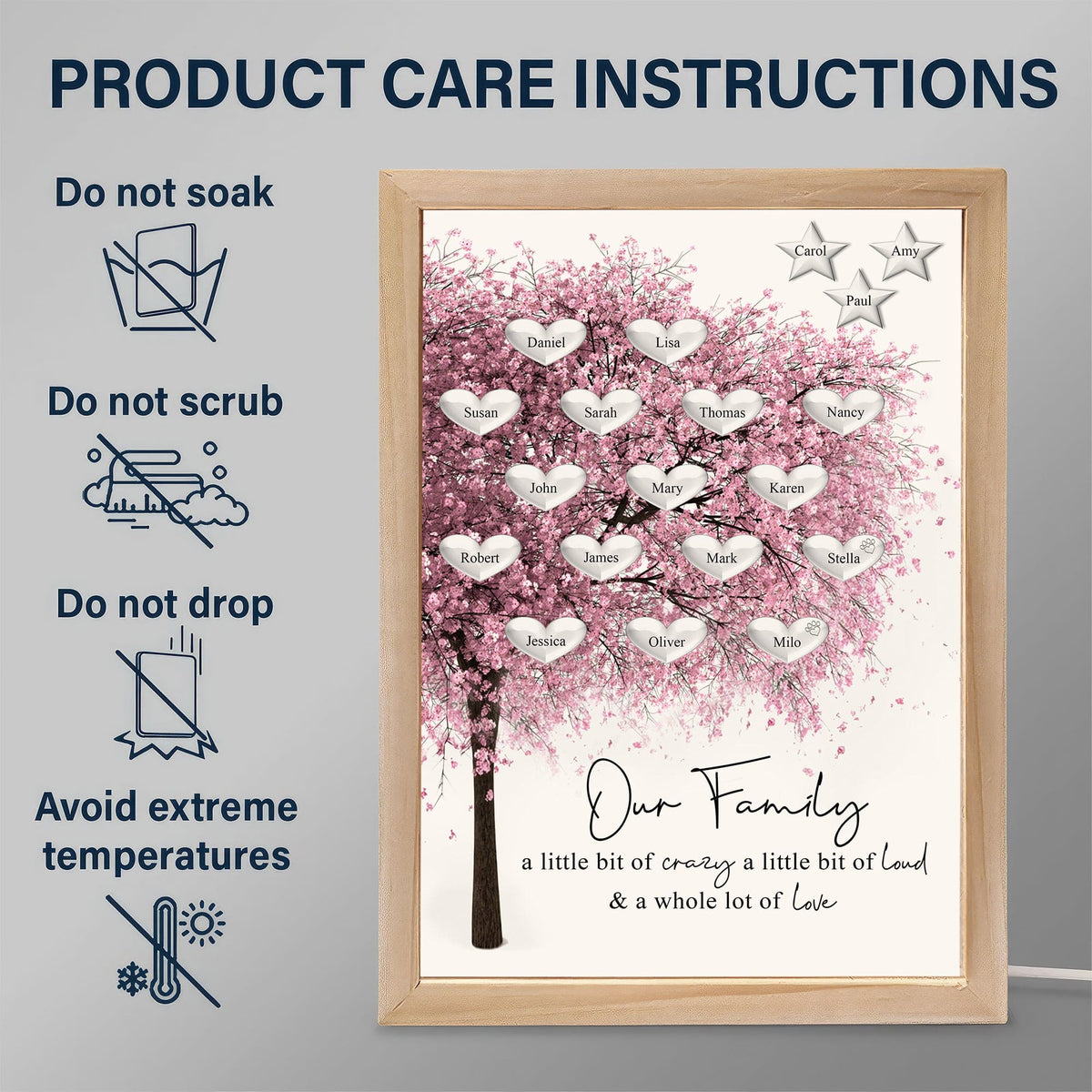 GeckoCustom Our Famiy A Little Bit Of Crazy Family Picture Frame Light Box Personalized Gift T286 890595