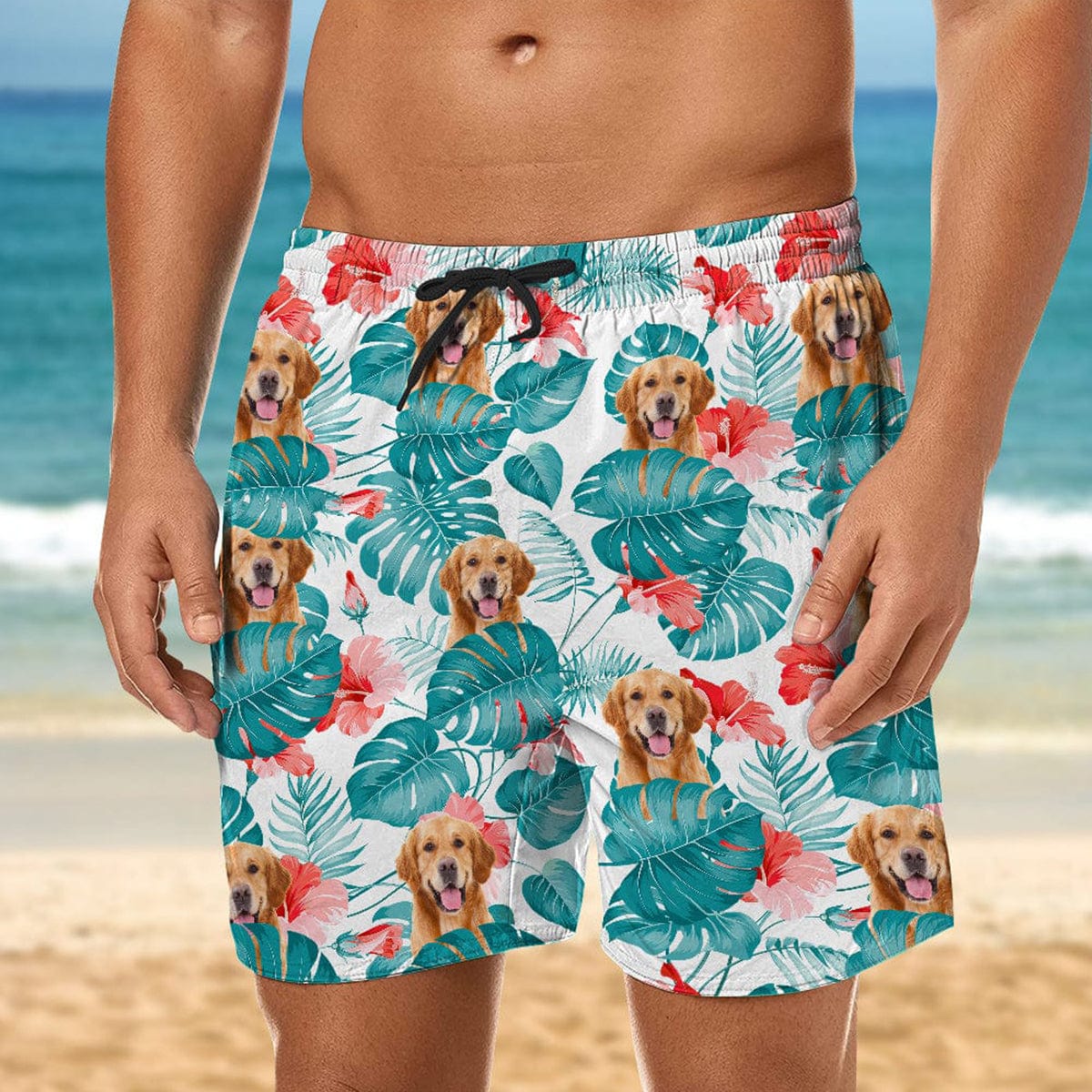 GeckoCustom Personalized Beach Short Upload Photo Dog Cat For Men N369 888378 120728