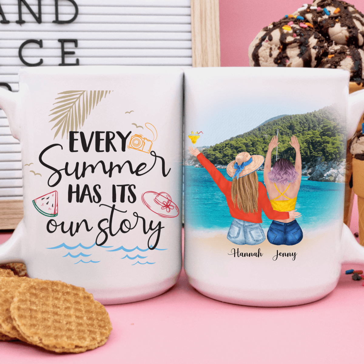 GeckoCustom Personalized Custom Coffee Mug, Best Friend Gift, Every Summer Has Its Own Story
