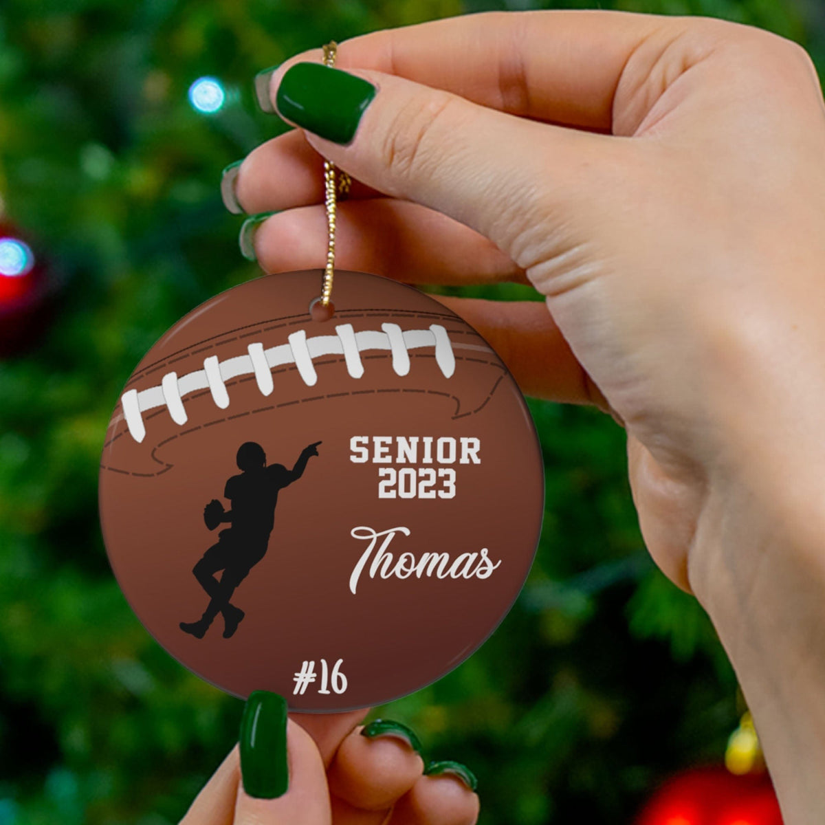 GeckoCustom Personalized Custom Football Ornament H526