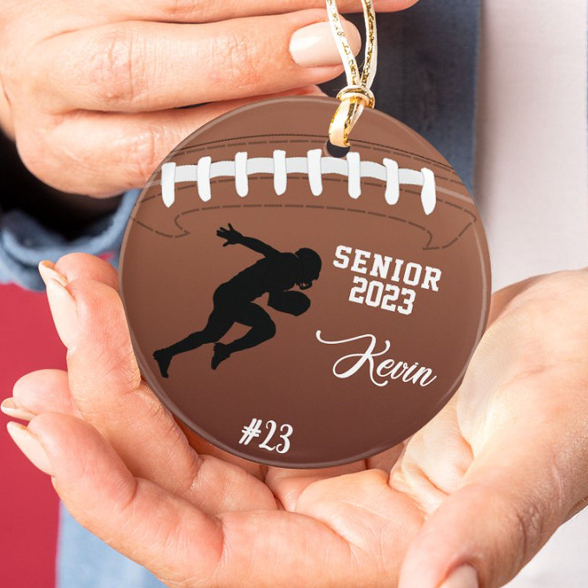GeckoCustom Personalized Custom Football Ornament H526