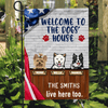 GeckoCustom Personalized Custom Garden Flag, Dog Lover Gift, Welcome To The Dogs House 12"x18"
