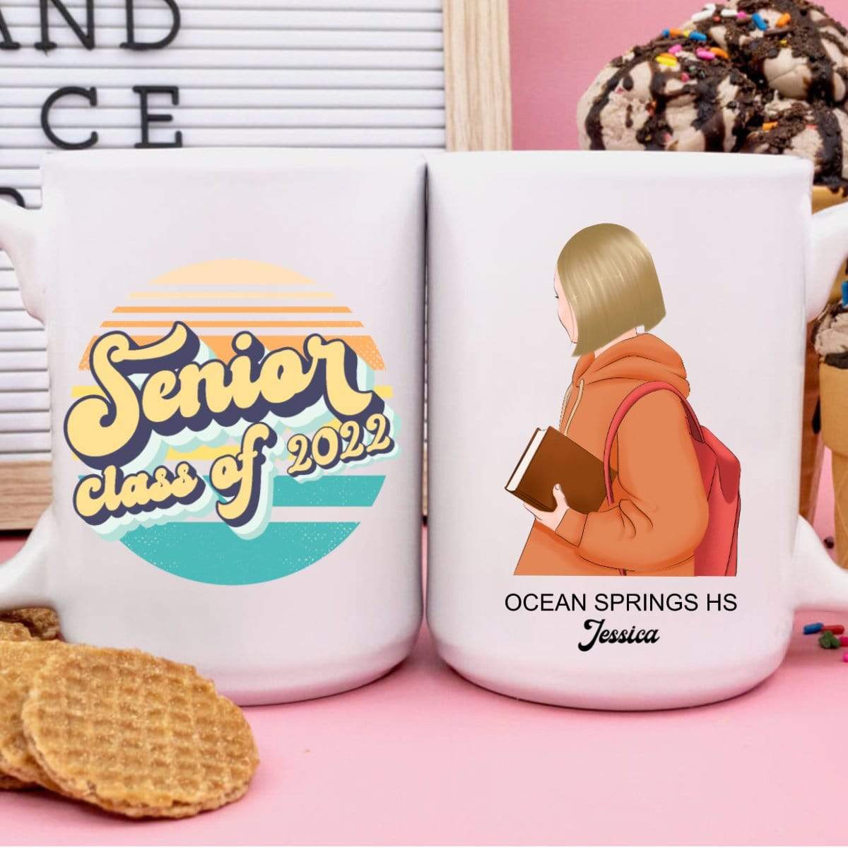 GeckoCustom Personalized Custom Senior Coffee Mug, Senior Class Of 2022 Mug, Senior 2022 Mug, Back to School Gift