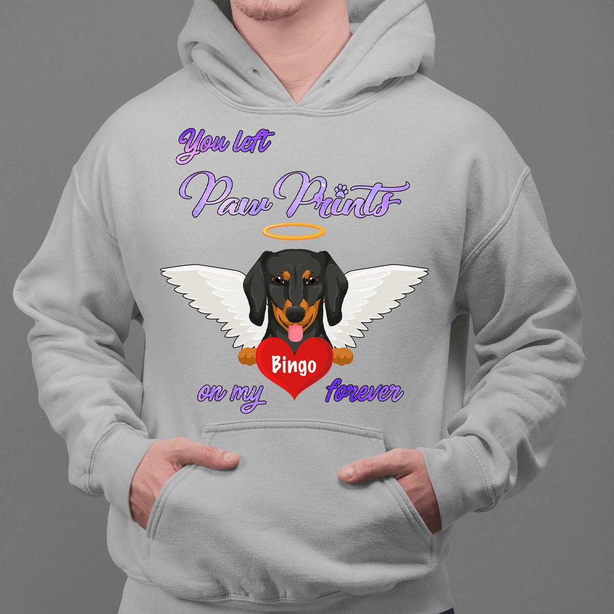 GeckoCustom Personalized Custom T Shirt, Dog Lover Gift, Paw Prints On My Hearts