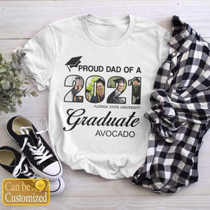 GeckoCustom Personalized Custom T Shirt, Gift For Dad, Graduation Gift, Proud Dad Of A 2021 Graduate